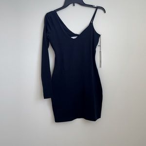 Susana Monaco Black One-Shoulder Mini Dress